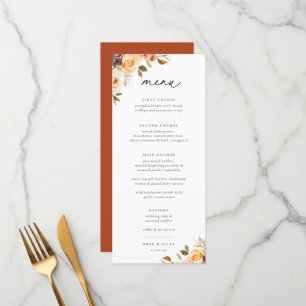Menu du Mariage de fleurs d'automne de Terre