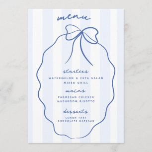 Menu du Mariage de la  de la béquille bleue