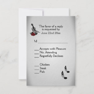 Menu du Mariage de musique violon RSVP