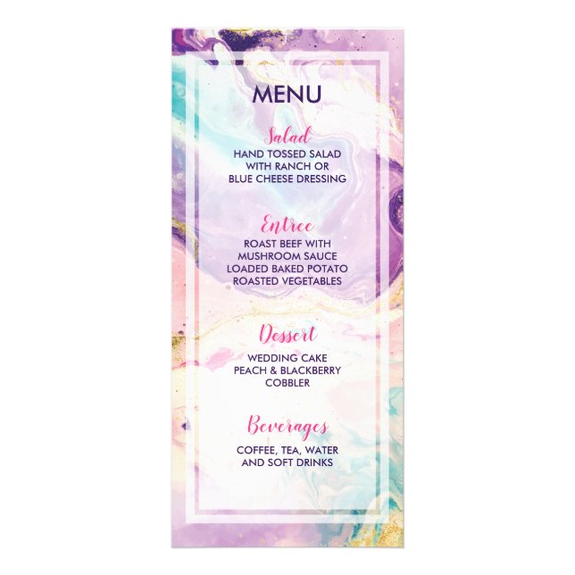 Menu du Mariage de rêve Marbleous (Devant)