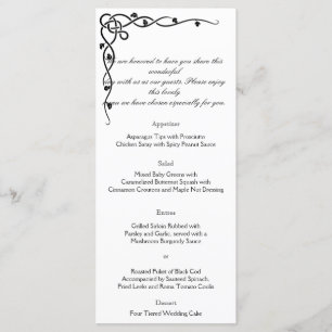 Menu du Mariage de vin Black Celtic Knot Corner