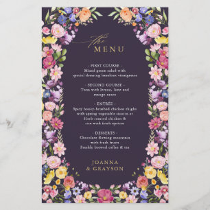 Menu du Mariage du Fleur sauvage de printemps colo