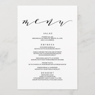 Menu du Mariage Simple Romance Calligraphy