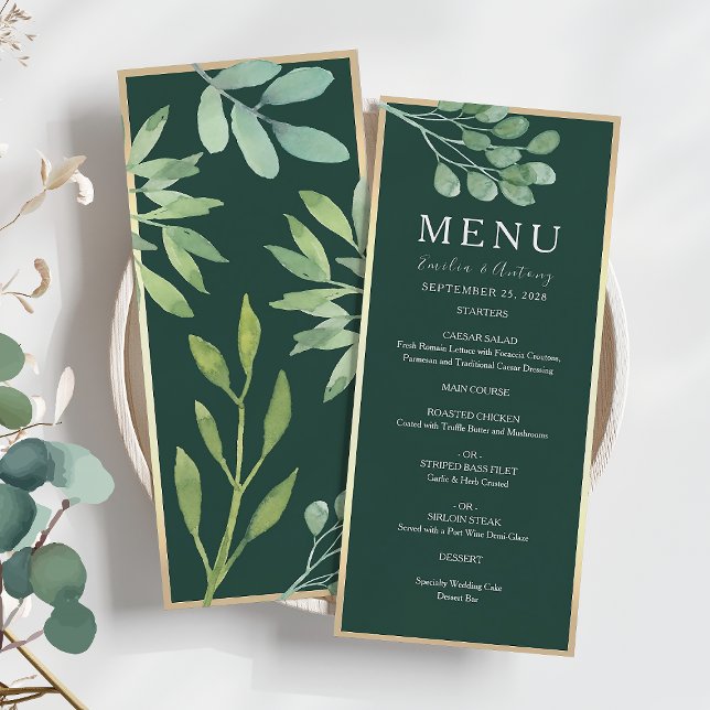 Menu du Mariage végétal Emerald Green (Créateur téléchargé)