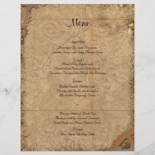 Menu du Mariage vintage Steampunk Bride