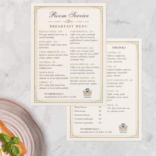 Menu du petit-déjeuner en room service de la chamb (Créateur téléchargé)
