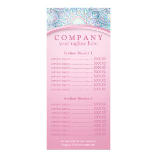 Menu du prix du mandala Snowflake