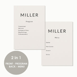 Menu du Programme de Mariage Architectural