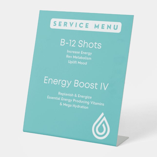 Menu du service de panneau 10 x 12 (Recto)