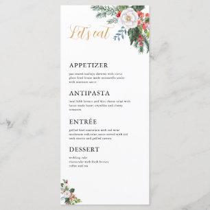 Menu du Shower de Mariage de Noël en Hiver Mangeon