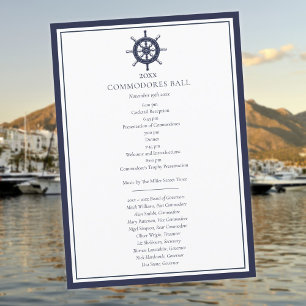 Menu du Yacht Club Thème Marin Bleu Nuit
