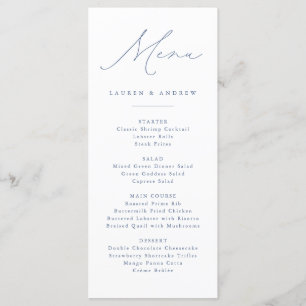Menu Dusty Blue Modern Classic Mariage événement Mariag