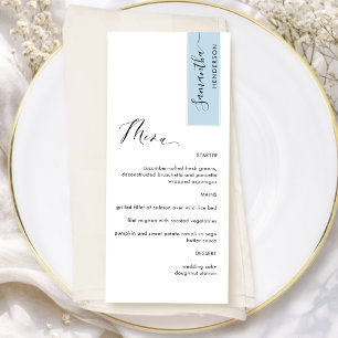 Menu Dusty Blue Personnalisé avec nom d'hôte Elegant