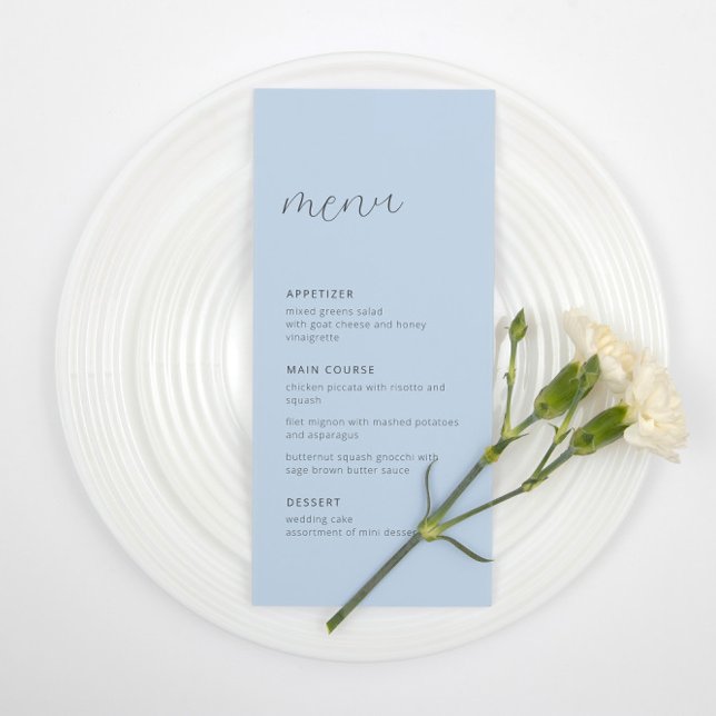 Menu Dusty Blue Wedding Réception Menu (Créateur téléchargé)