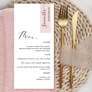 Menu Dusty Rose Personalized with Guest