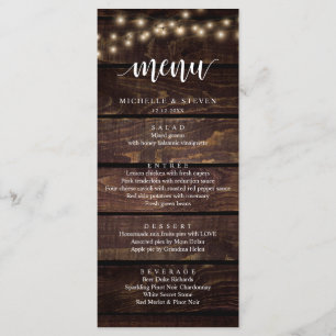 Menu Éclairage À Chaîne Brown Kraft Mariage Eloping Dîn