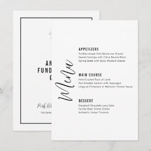 Menu Écriture Élégante Dîner Formel Minimaliste