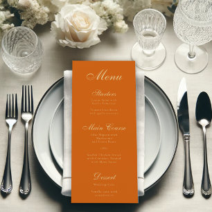 Menu Écriture simple orange brûlé Calligraphie élégant