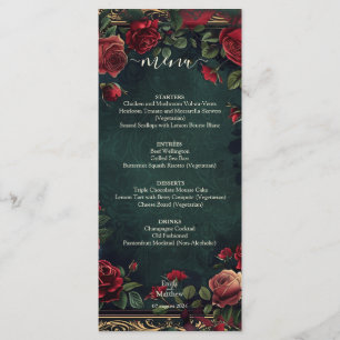 Menu Élégance de mariage gothique victorien