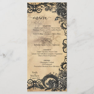 Menu Élégance de mariage gothique victorien