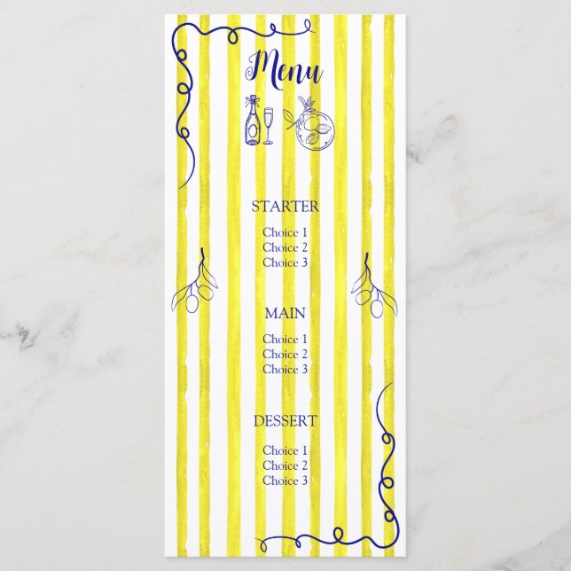 Menu Elegant Anniversaire Italien  (Devant)