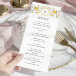 Menu Elégant Aquarelle Fleurs sauvages Dîner Mariage<br><div class="desc">Pour plus de personnalisation,  cliquez sur "Personnaliser ce modèle",  puis sur "Modifier à l'aide de l'outil de conception". Élégant éditable facile à utiliser modèles mariage,  plus d'articles disponibles dans le magasin (invitations,  rsvp,  cartes de remerciements,  papeterie & décoration). Si vous avez besoin d'aide ou d'articles correspondants,  veuillez me contacter.</div>