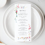 Menu Elégant Aquarelle Fleurs sauvages Dîner Mariage<br><div class="desc">Pour plus de personnalisation,  cliquez sur "Personnaliser ce modèle",  puis sur "Modifier à l'aide de l'outil de conception". Élégant éditable facile à utiliser modèles mariage,  plus d'articles disponibles dans le magasin (invitations,  rsvp,  cartes de remerciements,  papeterie & décoration). Si vous avez besoin d'aide ou d'articles correspondants,  veuillez me contacter.</div>