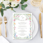 Menu Elégant Aquarelle Fleurs sauvages Dîner Mariage<br><div class="desc">Pour plus de personnalisation,  cliquez sur "Personnaliser ce modèle",  puis sur "Modifier à l'aide de l'outil de conception". Élégant éditable facile à utiliser modèles mariage,  plus d'articles disponibles dans le magasin (invitations,  rsvp,  cartes de remerciements,  papeterie & décoration). Si vous avez besoin d'aide ou d'articles correspondants,  veuillez me contacter.</div>