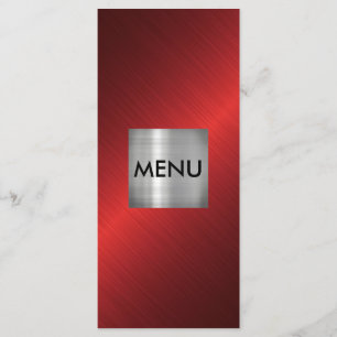 Menu Élégant Argent Rouge Noir Menue Chic