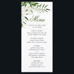 Menu Elégant Blanc Orchidées Bohème Mariage Dîner<br><div class="desc">Pour plus de personnalisation,  cliquez sur le lien "customiser plus" et utilisez notre outil de conception pour modifier ce modèle.</div>