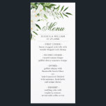 Menu Elégant Blanc Orchidées Bohème Mariage Dîner<br><div class="desc">Pour plus de personnalisation,  cliquez sur le lien "customiser plus" et utilisez notre outil de conception pour modifier ce modèle.</div>