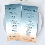 Menu Elégant Blue Ocean Beach Mariage de sable<br><div class="desc">Il s'agit d'un élégant menu Mariage Blue Ocean Beach Shore Sand.</div>