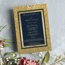 Elegant Chic Navy Blue Gold Parties scintillant Ma