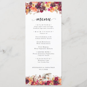 Menu Élégant Citrouille de automne Mariage