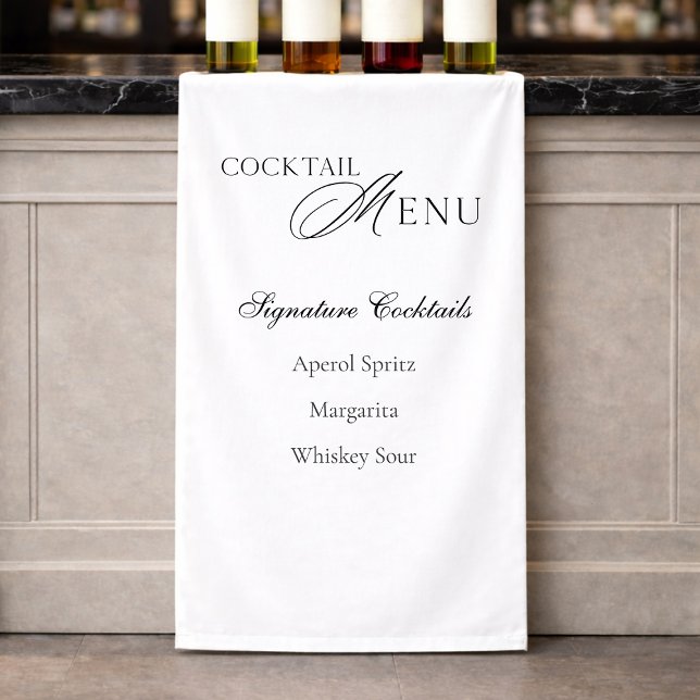 Menu élégant de cocktails Bannière de mariage (Créateur téléchargé)
