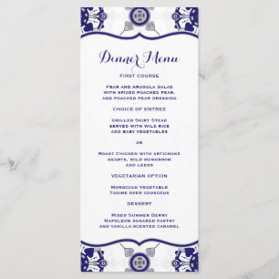 Menu élégant de dîner de motif de médaillon de