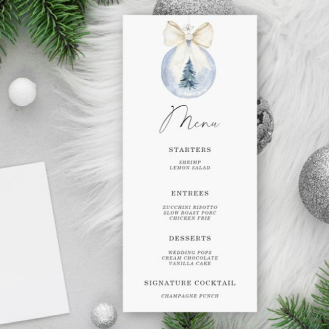 Menu élégant d'hiver à l'aquarelle avec noeud et b (Créateur téléchargé)