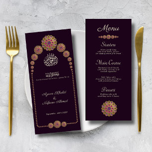 Menu Elégant et Floral Motif géométrique Mariage islami