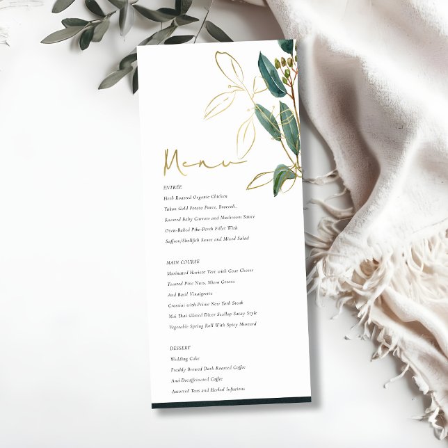 MENU ÉLÉGANT EUCALYPTUS GREEN OR FOLIMARIAGE (Créateur téléchargé)