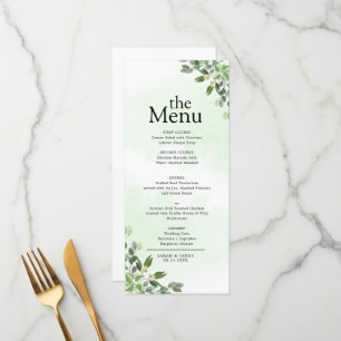 Menu Elégant Eucalyptus Verdure Dîner Succulent