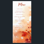 Menu Elégant Feuilles d'aquarelle de chute brûlé or ora<br><div class="desc">Avec une belle aquarelle jaune doré,  bordeaux et feuilles oranges brûlées,  ces menus d'automne sont parfaits pour votre occasion spéciale ou fête mariage. Trouvez les articles correspondants dans ma boutique.</div>