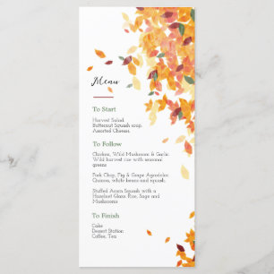 Menu Élégant Feuilles d'Auburn