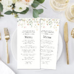 Menu Elégant Fleur sauvage Floral Garden Mariage<br><div class="desc">Elégant menu Fleur sauvage Floral Garden Wedding. Célébrez votre journée spéciale avec ce design élégant et magnifique pour embellir votre occasion spéciale. Tous les textes sont pré-arrangés pour que vous personnalisiez facilement et rapidement avec vos propres détails.</div>