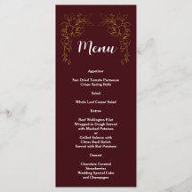 Elegant Gold Floral Deep Burgundy Wedding 