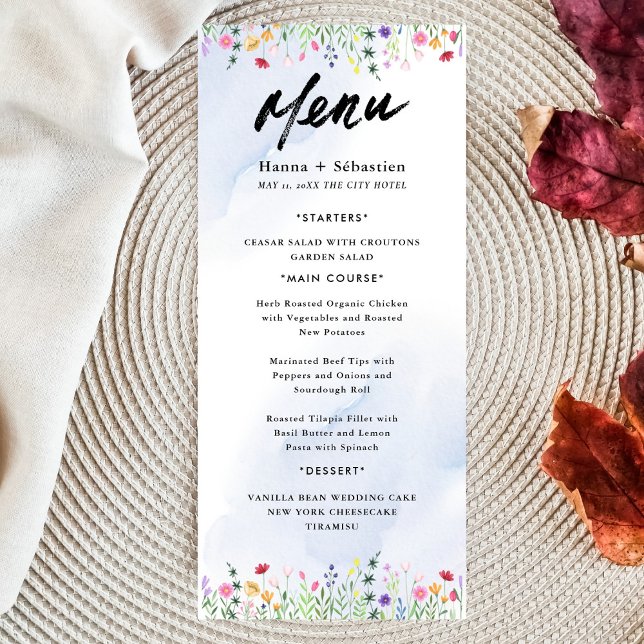 Menu Elegant Initial Script Monogram Classic  Wedding  (Créateur téléchargé)