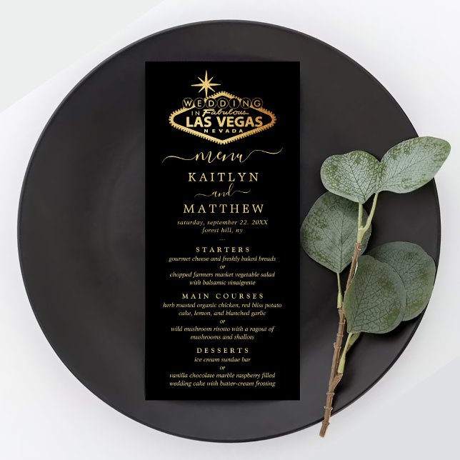 Menu Elégant Las Vegas Destination Mariage (Créateur téléchargé)