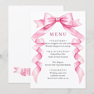 Menu Élégant Mariage à mâchoire douce rose