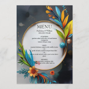 Menu Elégant Mariage Botanique De Luxe Sophistiqué