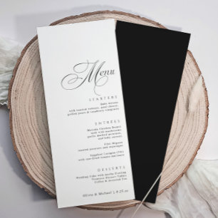 Menu Élégant Mariage Calligraphie Luxe