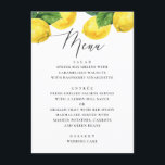 Menu Élégant Mariage citron. Jardin méditerranéen des a<br><div class="desc">Ajoutez une touche fraîche de charme méditerranéen à vos tables d'accueil avec cette carte au mariage citron, magnifiquement conçue avec des agrumes aquarelles et une verdure luxuriante. L'élégante bordure de fruits d'or apporte un look éclatant inspiré du verger qui se marie parfaitement avec le rustique, le bord de mer, le...</div>